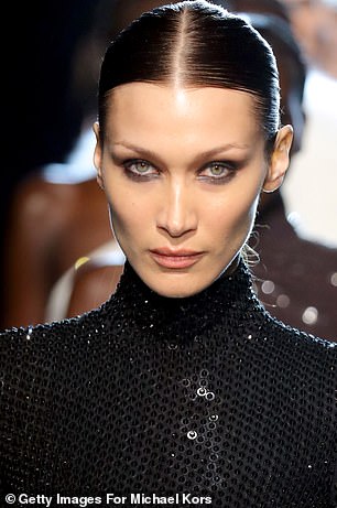 Spot: mannequins' hair has been pulled back;  Pictured is Bella Hadid