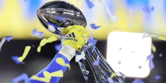 The Vince Lombardi Cup after Super Bowl LVI at SoFi Stadium on February 13, 2022 in Englewood, California.  The Los Angeles Rams defeated the Cincinnati Bengals 23-20.