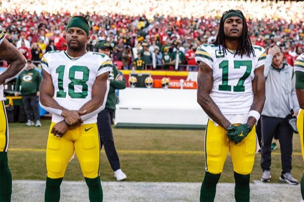 Cobb (left) and Adams appear in the final photo of Rodgers' Instagram post