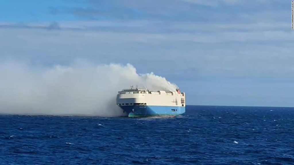 Felicity Ace: A cargo ship full of luxury cars on fire and floating in the middle of the Atlantic Ocean