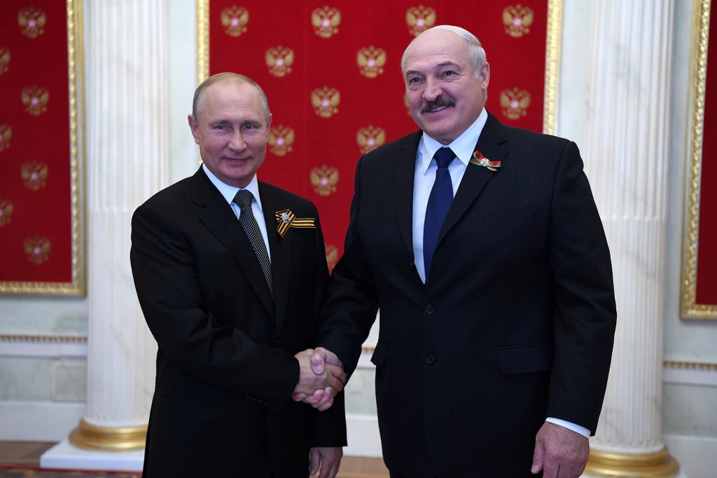 At a ceremony where a new ferry was held, Putin gave details of a phone call with the leader of Belarus and mentioned an outlet to the Baltic Sea