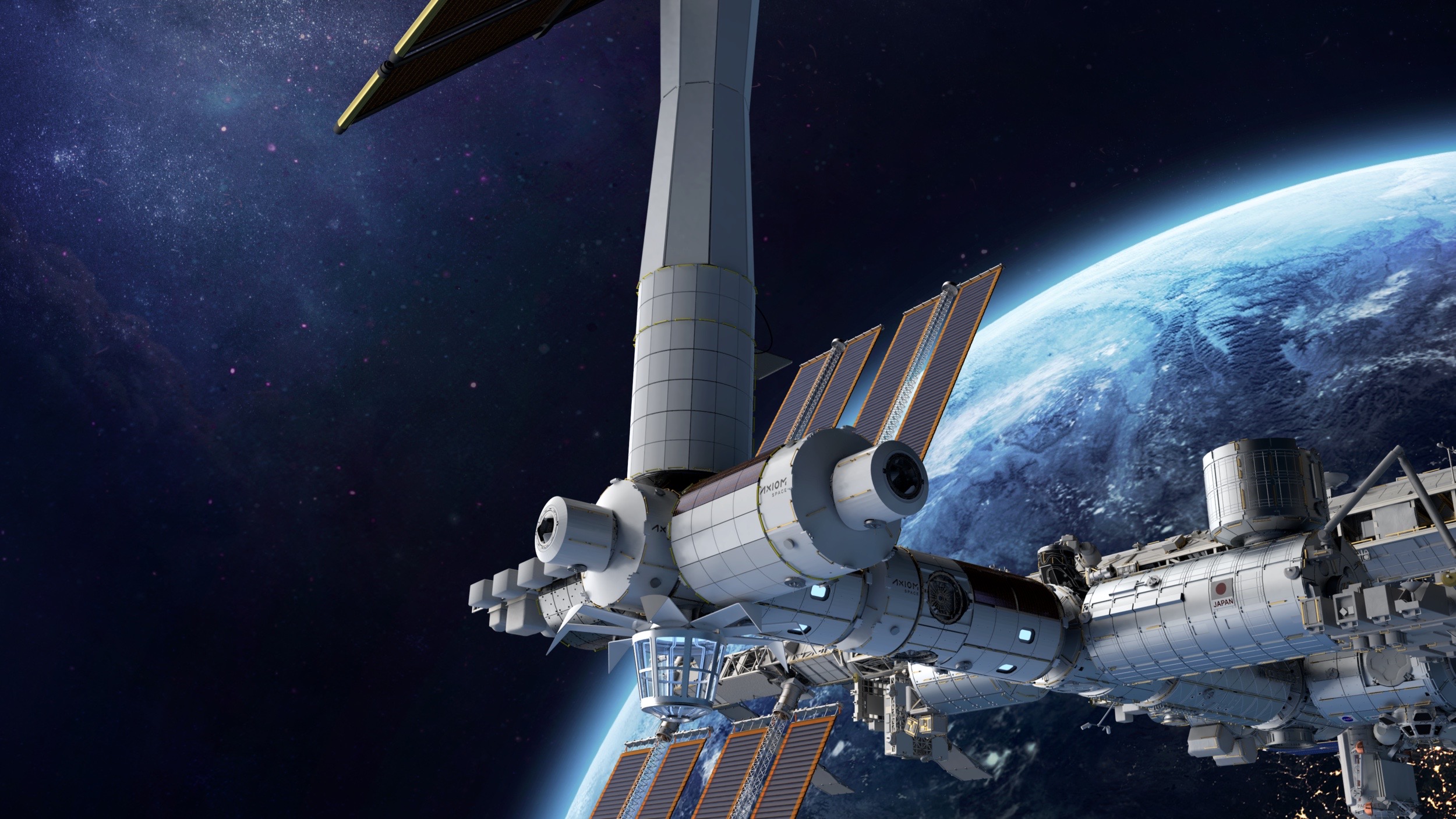 An artist's illustration of the space station that Houston-based Axiom Space plans to build in Earth orbit.