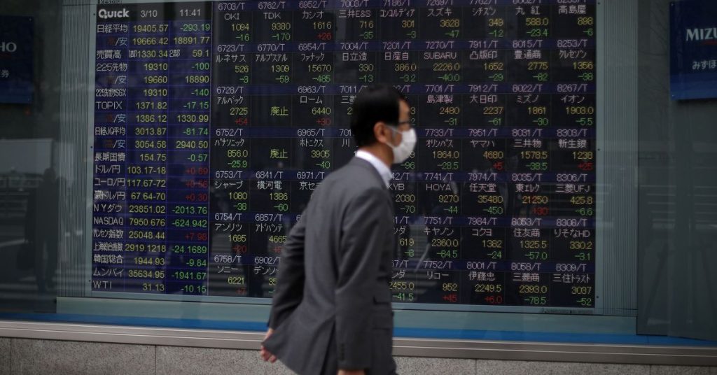 Asian stocks fall to 16-month lows after nuclear complex fire in Ukraine