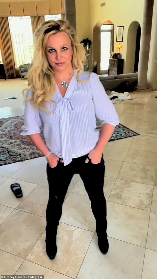 Latest: Britney Spears, 40, on Tuesday took to Instagram to view art pages from a book she acquired while in Mexico, and commented on her ongoing battle with her family.  She was seen earlier this week in a snapshot on Instagram from her Southern California home