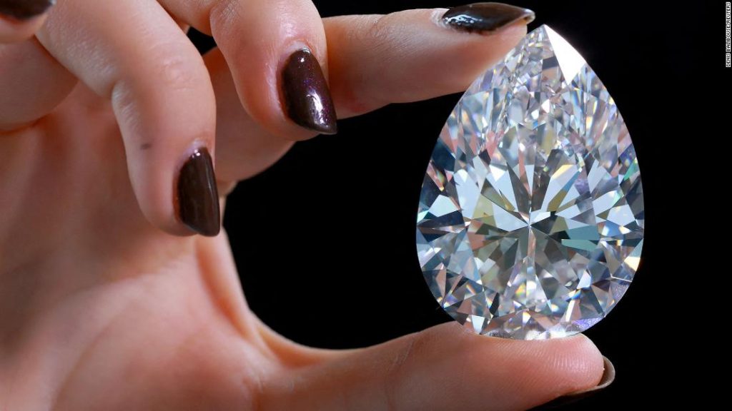 The “Rock” is the largest white diamond ever sold at auction, for .9 million