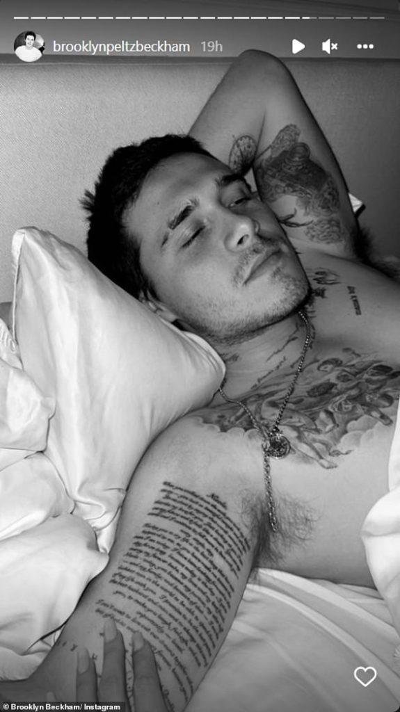 Brooklyn Beckham reveals his wedding vows tattooed in ink latest tribute to wife Nicola Peltz