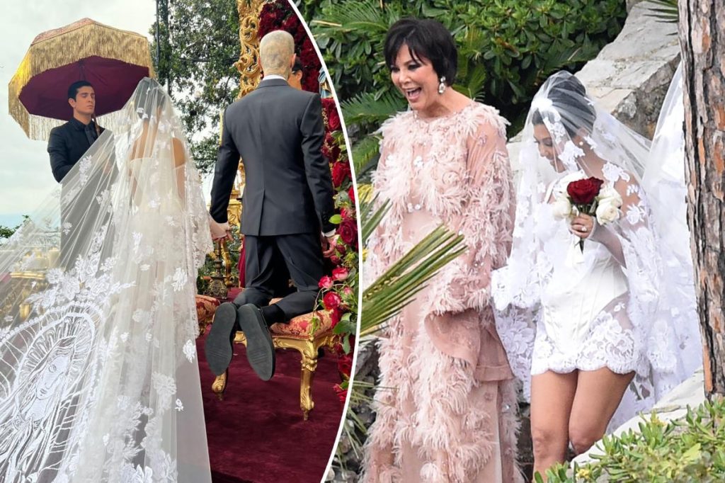 Kourtney Kardashian wears Dolce & Gabbana wedding dress to marry Travis Parker