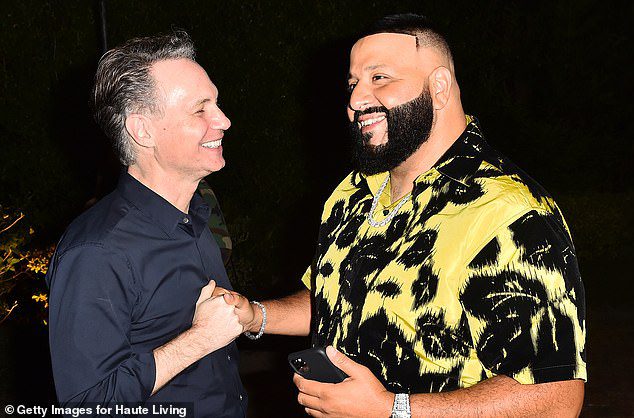 Jason Bean and DJ Khaled attend Fat Joe's Family Ties album launch party in Miami 2019