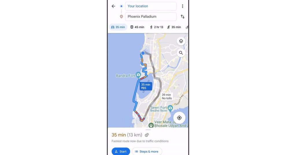 Google Maps now estimates the fees for your trip