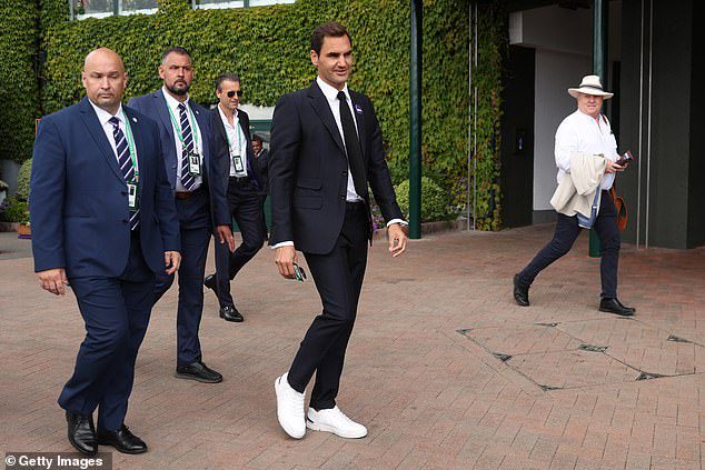 The eight-time Wimbledon champion was attracting white coaches in his Wimbledon suit
