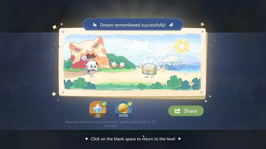 Jinshin effect web event guide mesmerizing dream in the sea in-game mail rewards