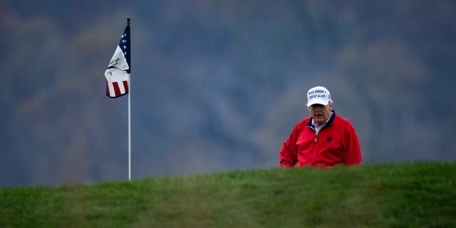 President Trump plays a round of golf at Trump National Golf Course in Sterling, Virginia, on November 21, 2020.