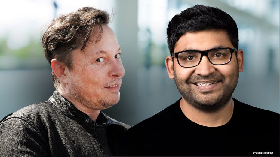 Elon Musk and Parag Agrawal.