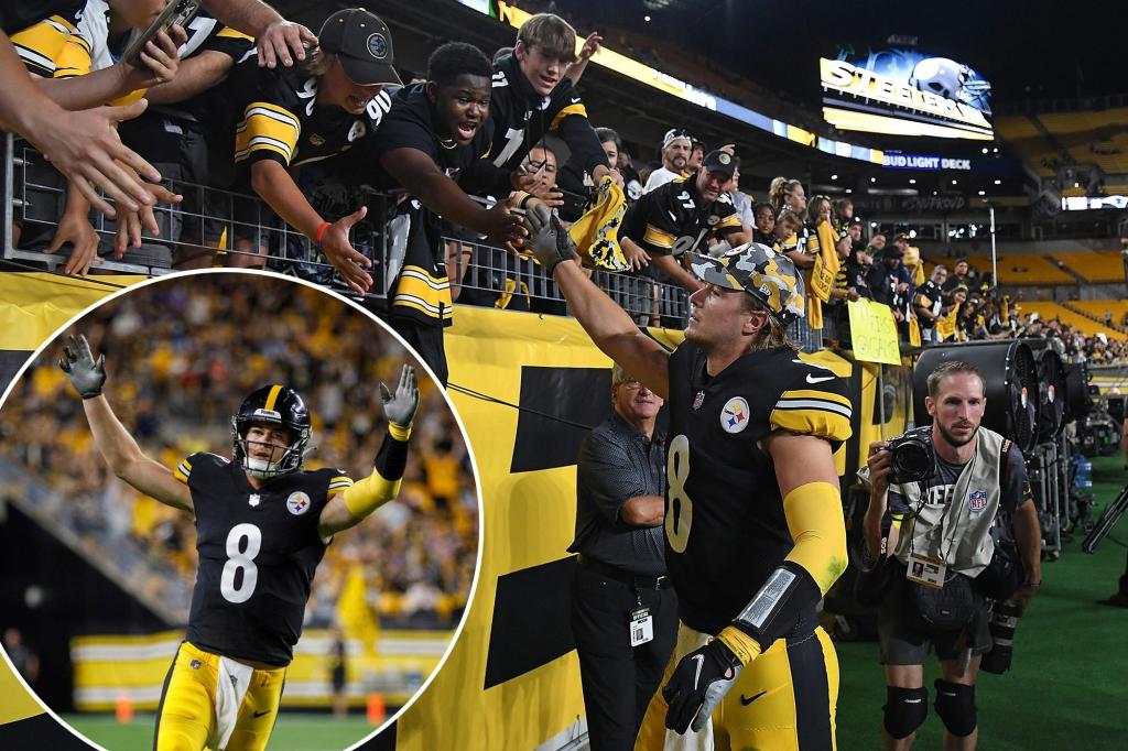 Steelers fans shower Kenny Beckett with chants in dramatic debut