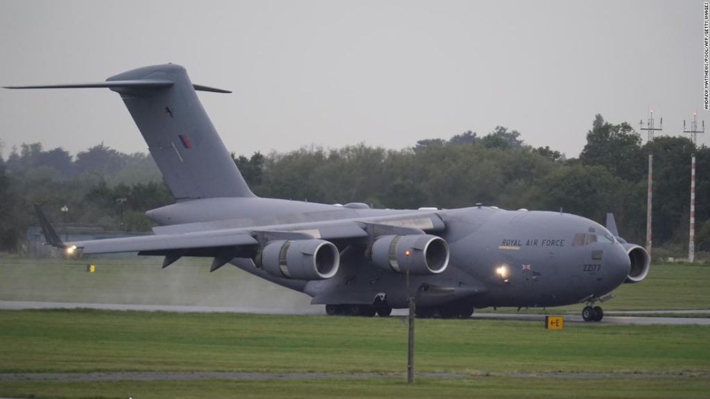 An RAF plane carrying the coffin of Queen Elizabeth sets a record for tracking flights