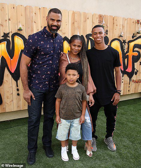 Odoka and Long with their son Keys in 2018. He is now 10 years old.  She also has an older son, Masai, from a previous relationship (they appear together)