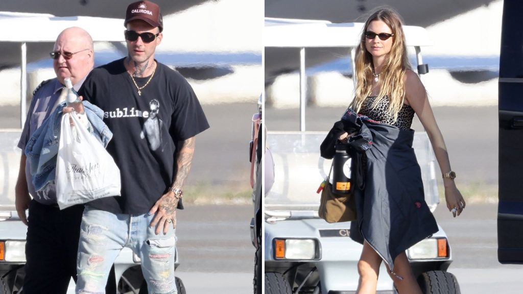 Adam Levine and his wife Behati Prinsloo show the united front after cheating scandal