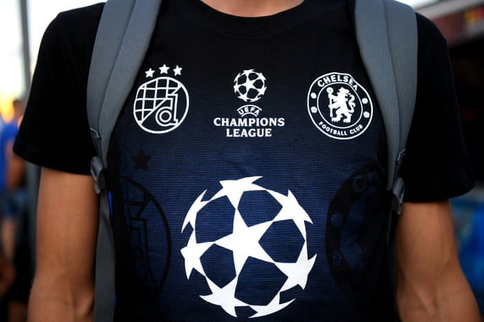 Detailed view of a Chelsea fan's shirt prior to the UEFA Champions League Group E match against Dinamo Zagreb.