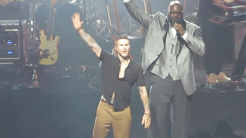 Adam Levine performs for the first time since the Shack fundraising fraud scandal