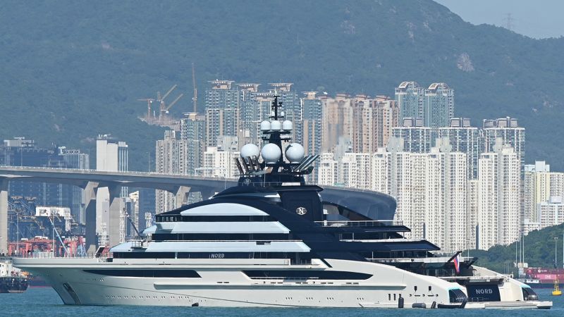 The sanctioned Russian oligarch's $500 million luxury yacht leaves Hong Kong for Cape Town